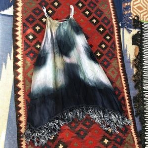 Tie-dye dress with tassel fringe - Small